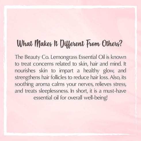 the beauty co Lemongrass Essential Oil | 100 % Pure and Natural